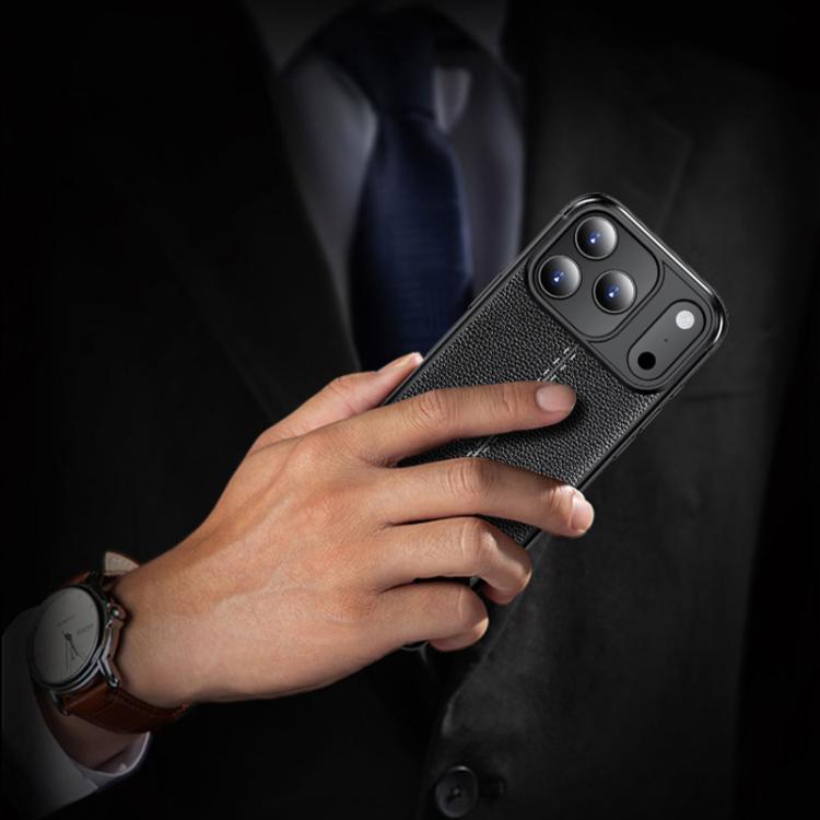 For iPhone 17 Litchi Texture Shockproof TPU Phone Case