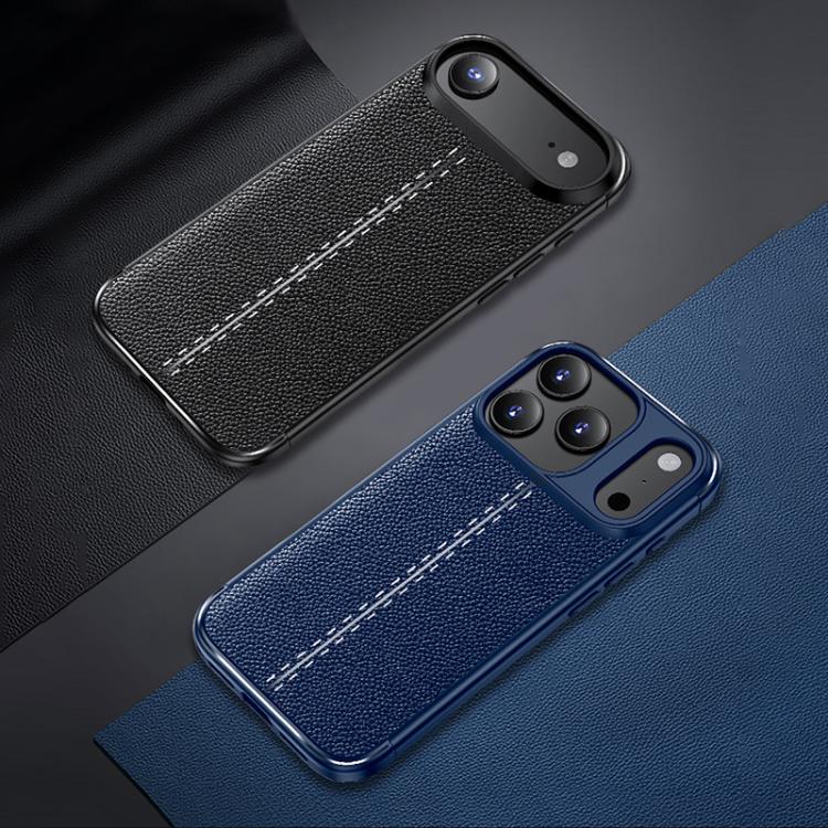 For iPhone 17 Litchi Texture Shockproof TPU Phone Case