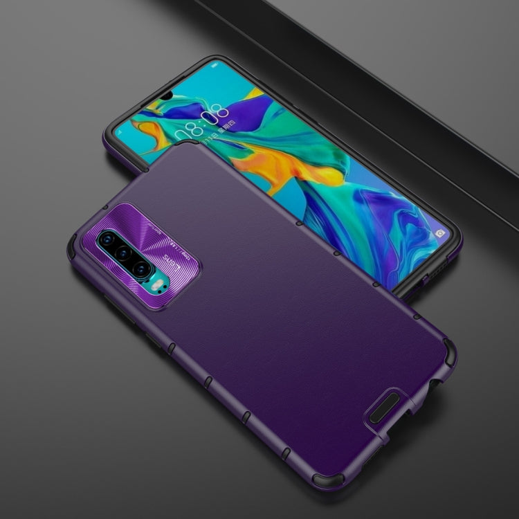 For Huawei P30 Shockproof Grain Leather PC + TPU Case
