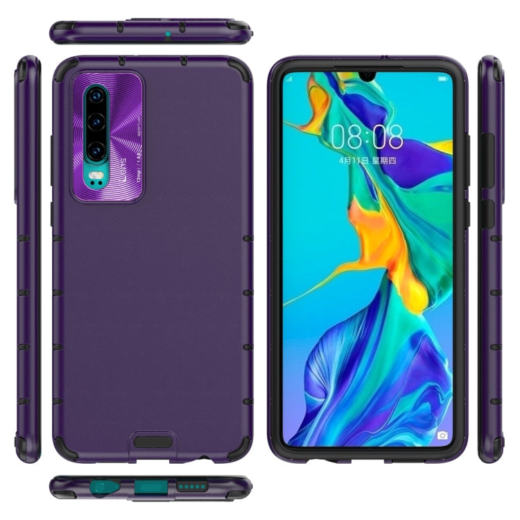 For Huawei P30 Shockproof Grain Leather PC + TPU Case