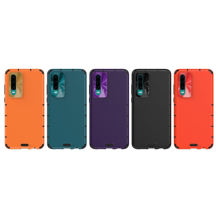 For Huawei P30 Shockproof Grain Leather PC + TPU Case