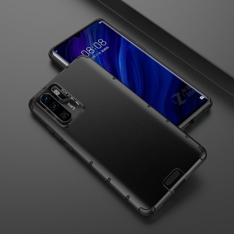 For Huawei P30 Pro Shockproof Grain Leather PC + TPU Case