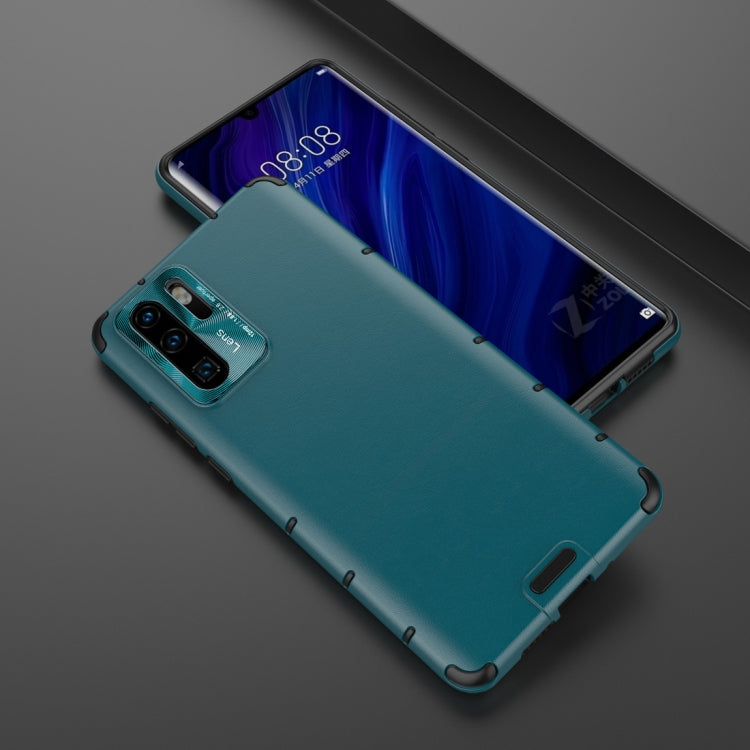 For Huawei P30 Pro Shockproof Grain Leather PC + TPU Case