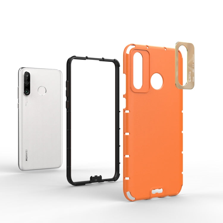 For Huawei P30 lite Shockproof Grain Leather PC + TPU Case