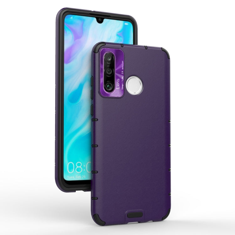 For Huawei P30 lite Shockproof Grain Leather PC + TPU Case