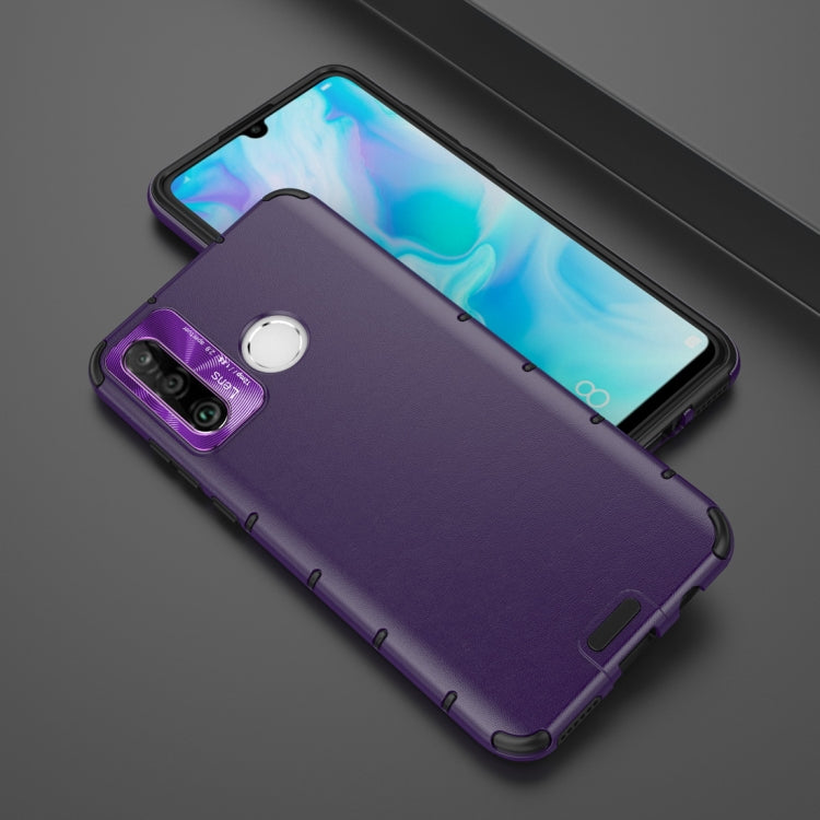 For Huawei P30 lite Shockproof Grain Leather PC + TPU Case