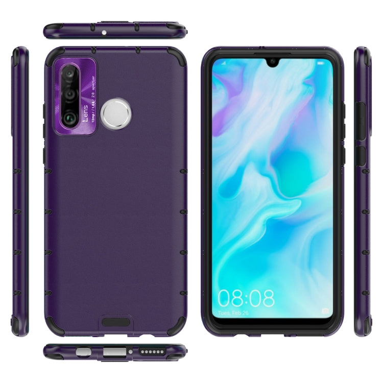 For Huawei P30 lite Shockproof Grain Leather PC + TPU Case