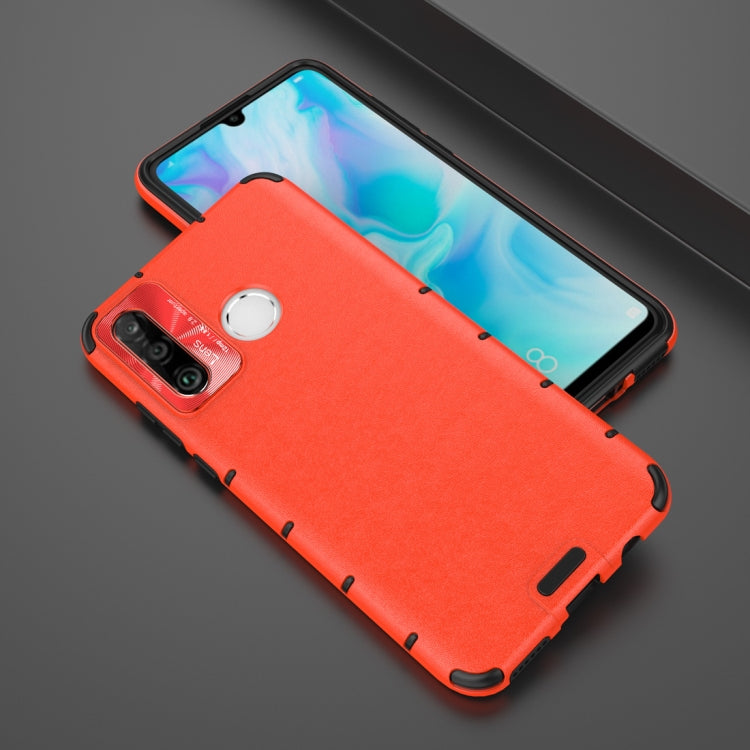 For Huawei P30 lite Shockproof Grain Leather PC + TPU Case