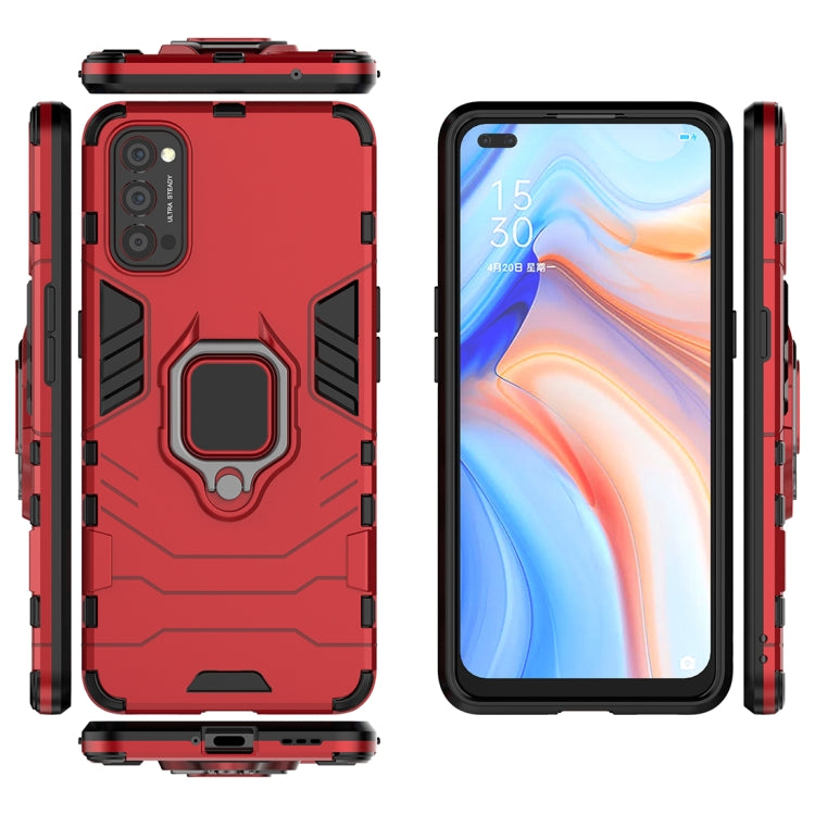 For OPPO Reno4 PC + TPU Anti-fall Protective Case with Ring Holder