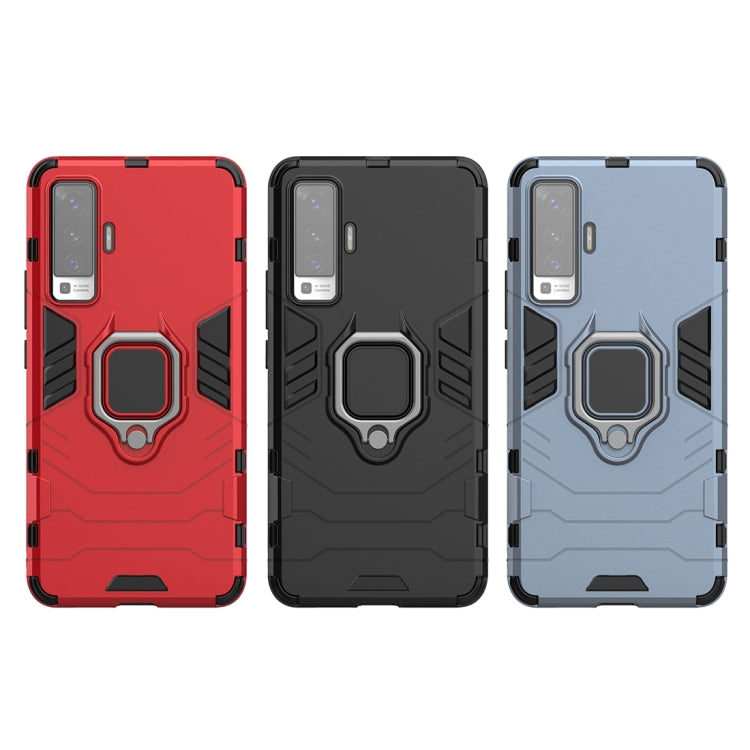 For vivo X50 PC + TPU Anti-fall Protective Case with Ring Holder
