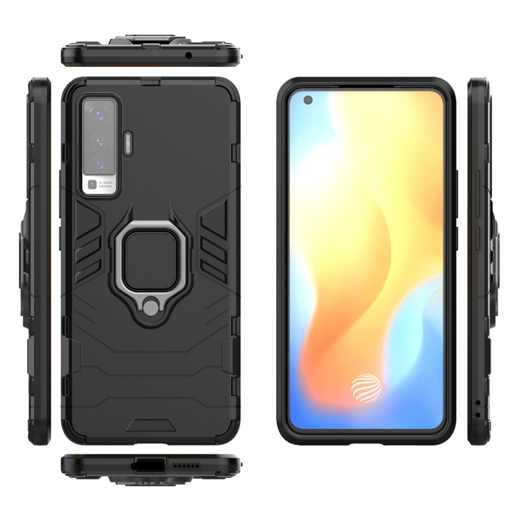 For vivo X50 PC + TPU Anti-fall Protective Case with Ring Holder