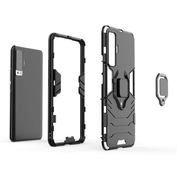 For vivo X50 PC + TPU Anti-fall Protective Case with Ring Holder