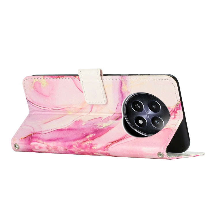 For Realme 12 5G / 13 5G Global Painted Marble Pattern Leather Phone Case