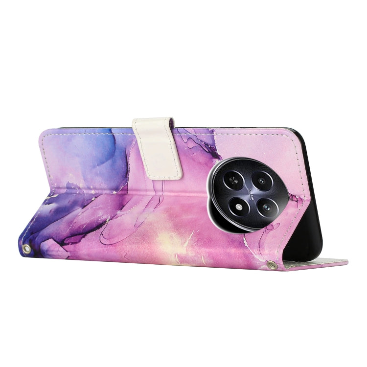 For Realme 12 5G / 13 5G Global Painted Marble Pattern Leather Phone Case