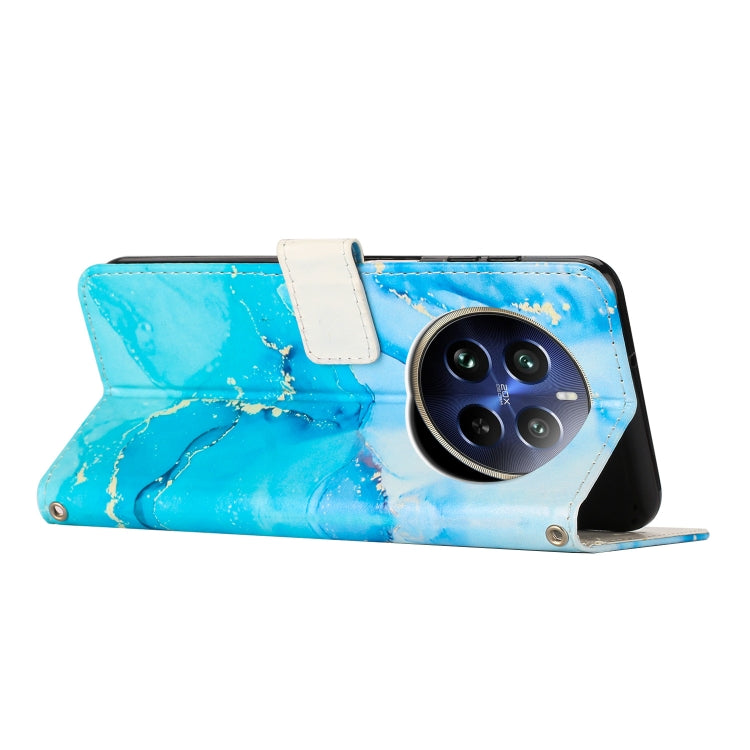 For Realme 12 Pro / 12 Pro+ Painted Marble Pattern Leather Phone Case