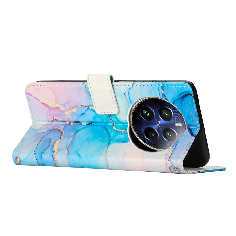 For Realme 12 Pro / 12 Pro+ Painted Marble Pattern Leather Phone Case
