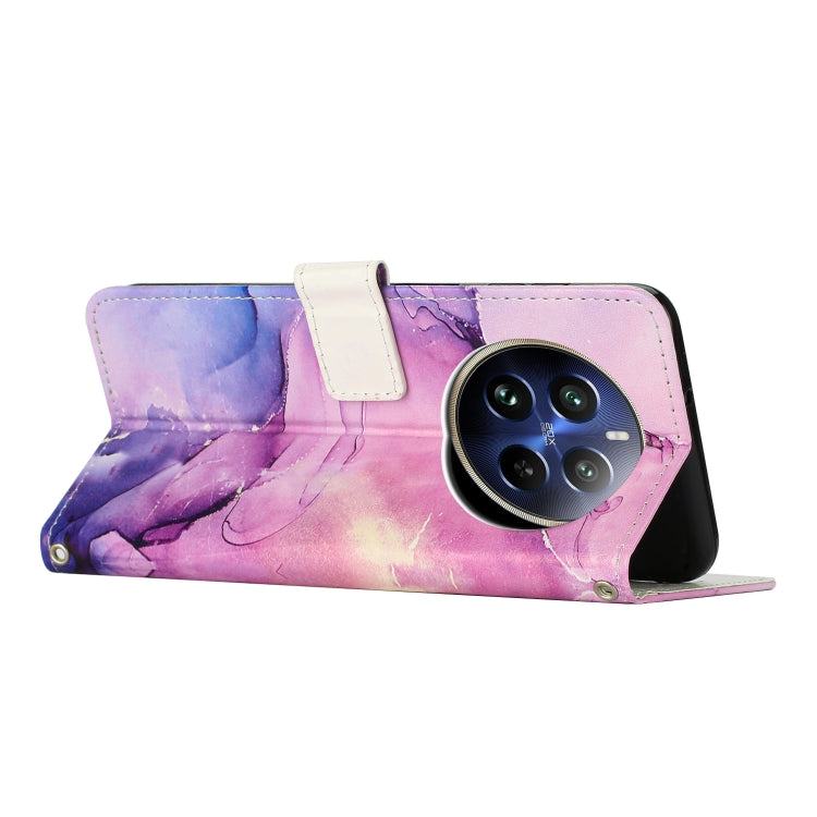 For Realme 12 Pro / 12 Pro+ Painted Marble Pattern Leather Phone Case