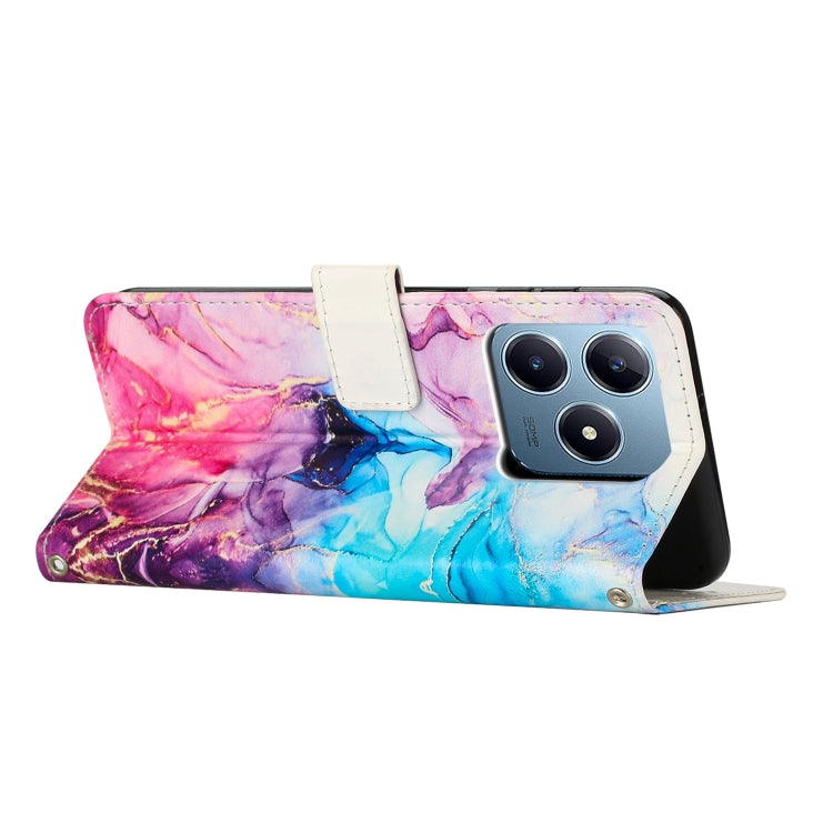For Realme C63 / C61 / Note 60 Painted Marble Pattern Leather Phone Case