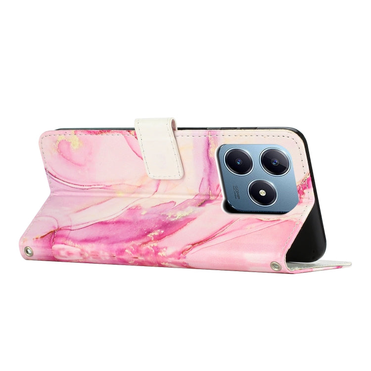 For Realme C63 / C61 / Note 60 Painted Marble Pattern Leather Phone Case