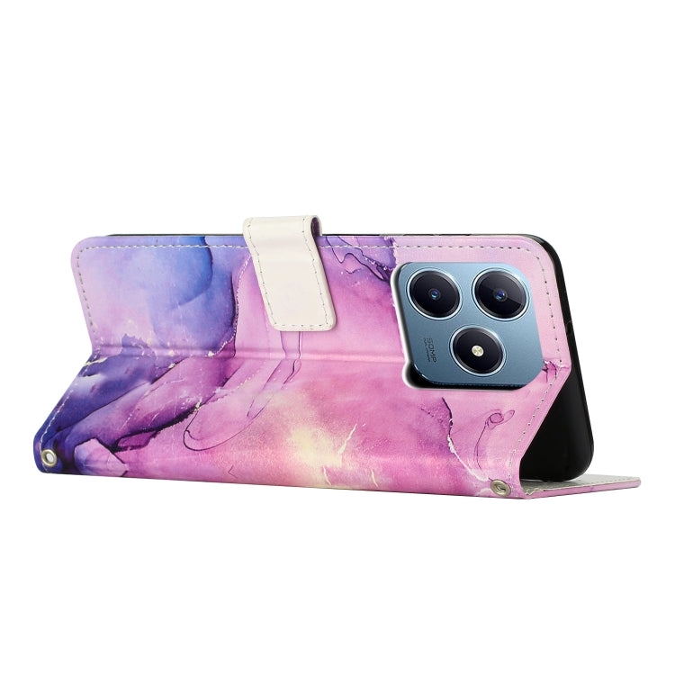 For Realme C63 / C61 / Note 60 Painted Marble Pattern Leather Phone Case