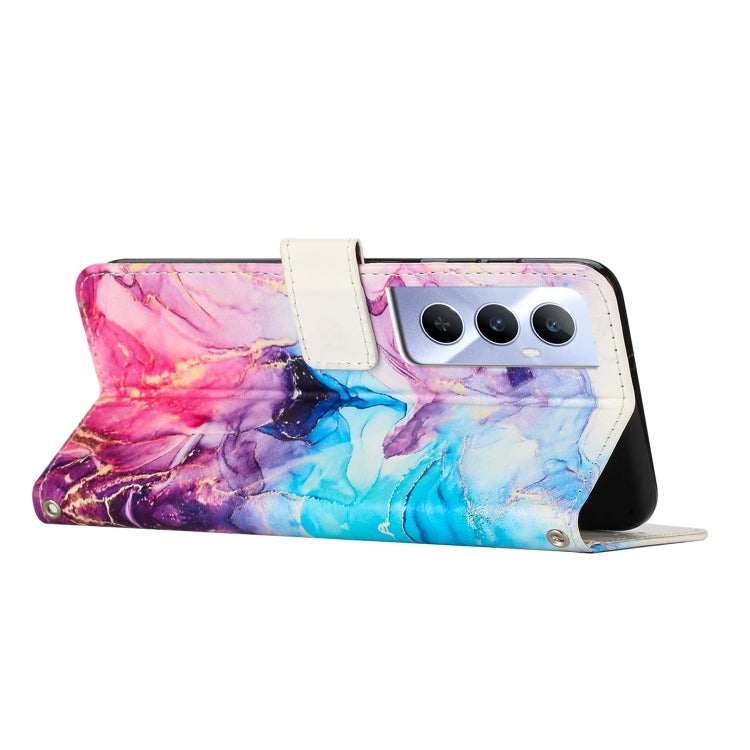 For Realme C65 4G Global Painted Marble Pattern Leather Phone Case