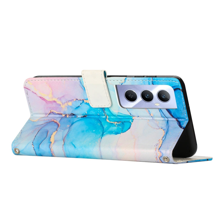 For Realme C65 4G Global Painted Marble Pattern Leather Phone Case