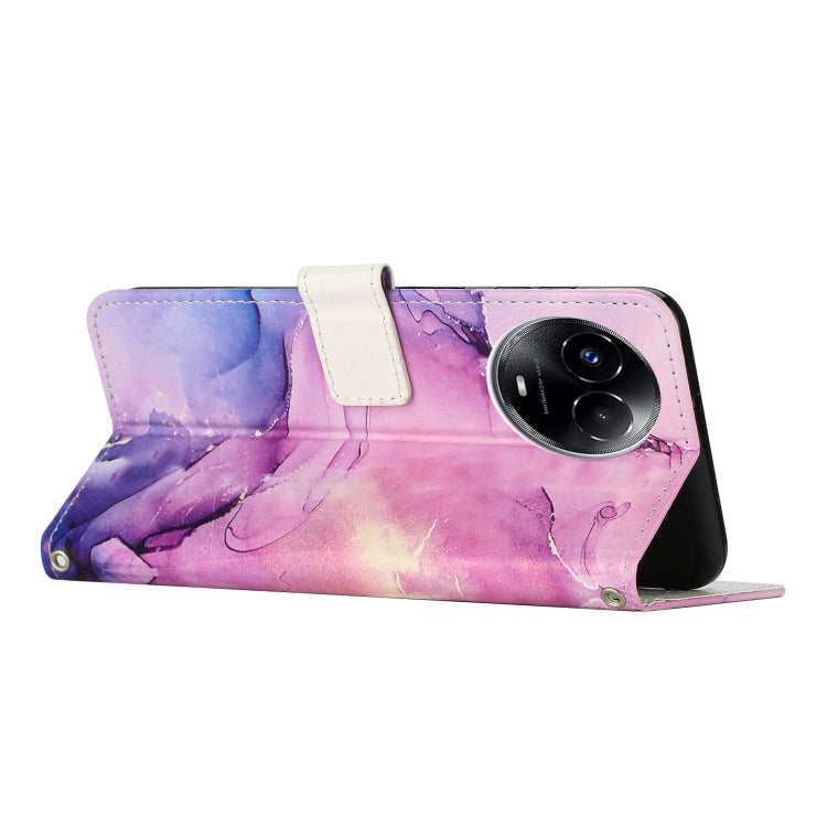For Realme 11 5G Global / 11X Painted Marble Pattern Leather Phone Case