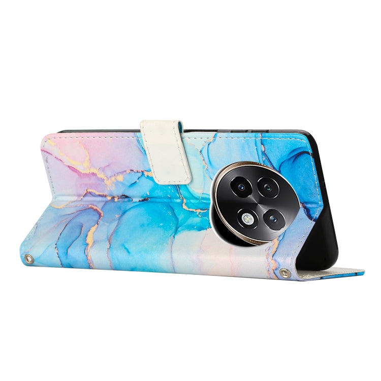 For Realme 13+ 5G Global Painted Marble Pattern Leather Phone Case