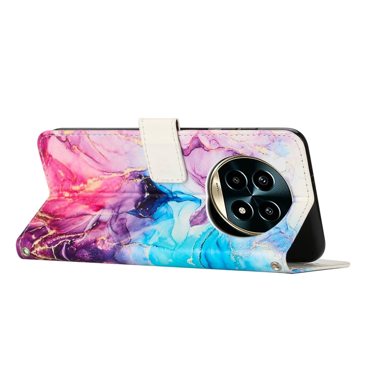 For Realme 13 Pro 5G Global / 13 Pro+ 5G Painted Marble Pattern Leather Phone Case