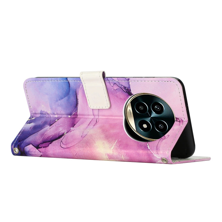 For Realme 13 Pro 5G Global / 13 Pro+ 5G Painted Marble Pattern Leather Phone Case