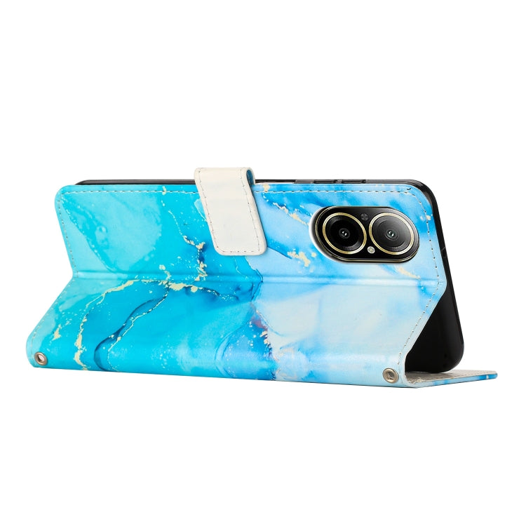 For Realme C67 Painted Marble Pattern Leather Phone Case
