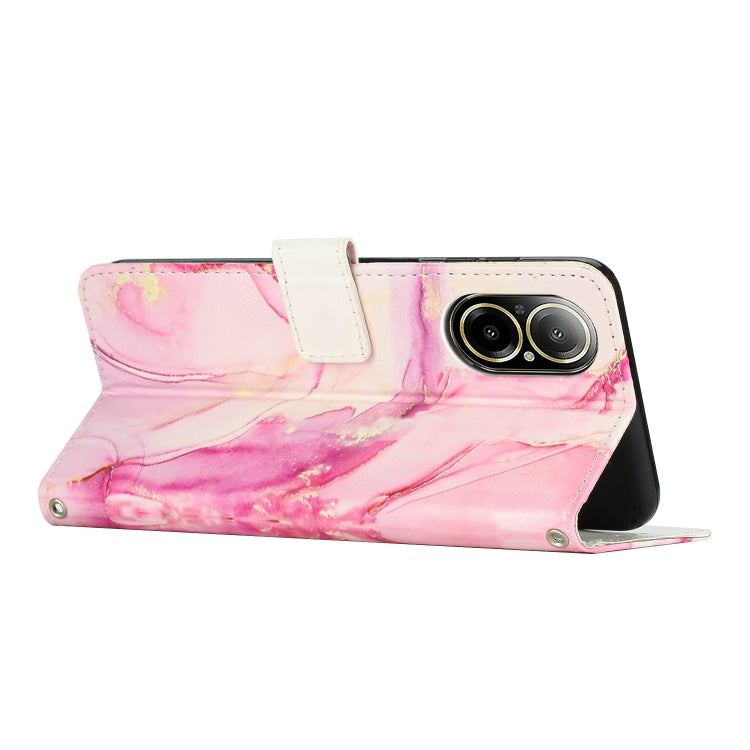 For Realme C67 Painted Marble Pattern Leather Phone Case
