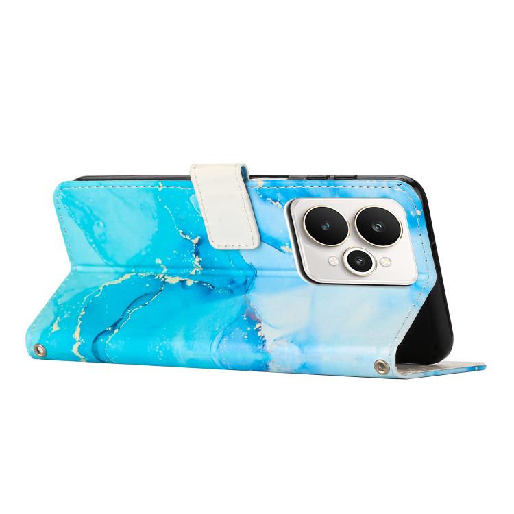For Realme 15 / 15 Pro Painted Marble Pattern Leather Phone Case