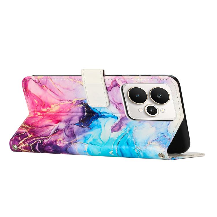 For Realme 15 / 15 Pro Painted Marble Pattern Leather Phone Case