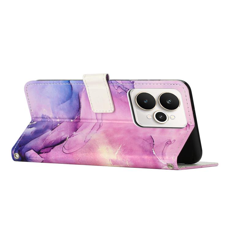 For Realme 15 / 15 Pro Painted Marble Pattern Leather Phone Case