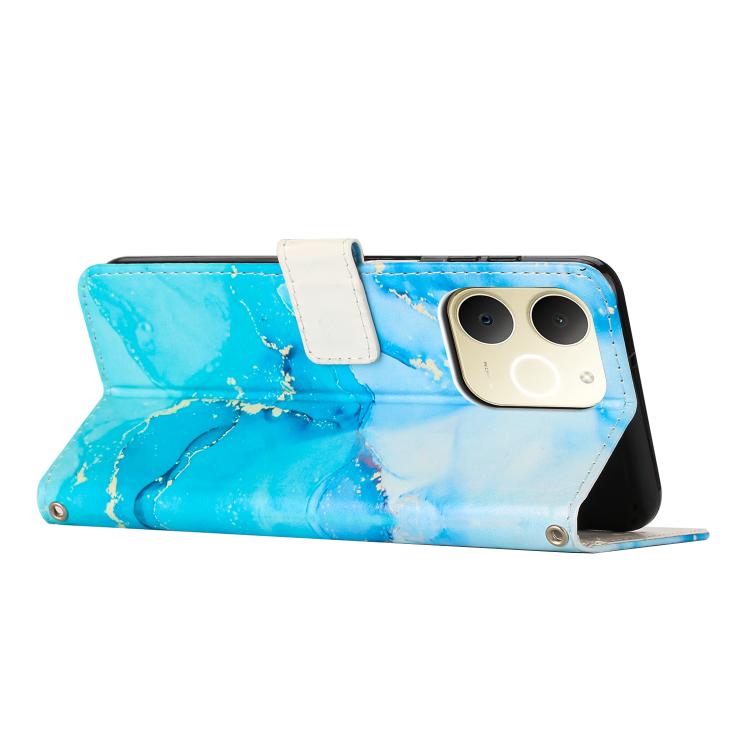 For Realme Narzo 80 Lite 4G Painted Marble Pattern Leather Phone Case