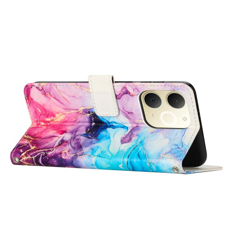 For Realme Narzo 80 Lite 4G Painted Marble Pattern Leather Phone Case