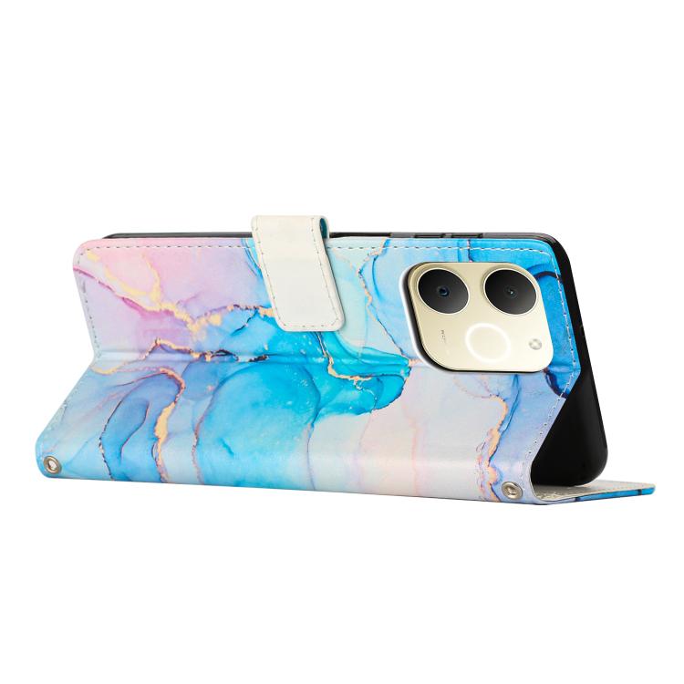 For Realme Narzo 80 Lite 4G Painted Marble Pattern Leather Phone Case