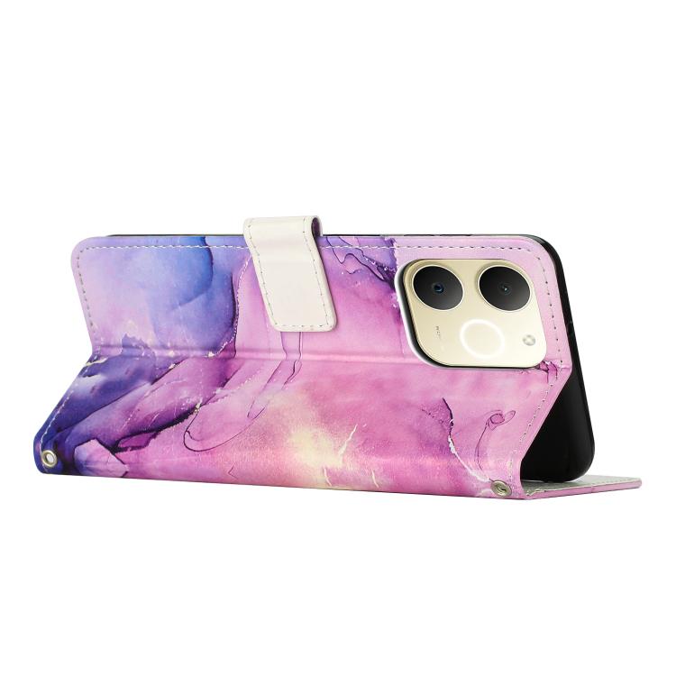 For Realme Narzo 80 Lite 4G Painted Marble Pattern Leather Phone Case