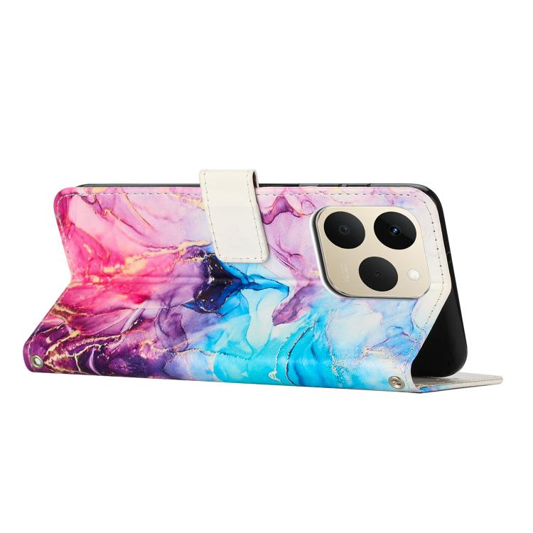 For Realme 15T 5G Painted Marble Pattern Leather Phone Case