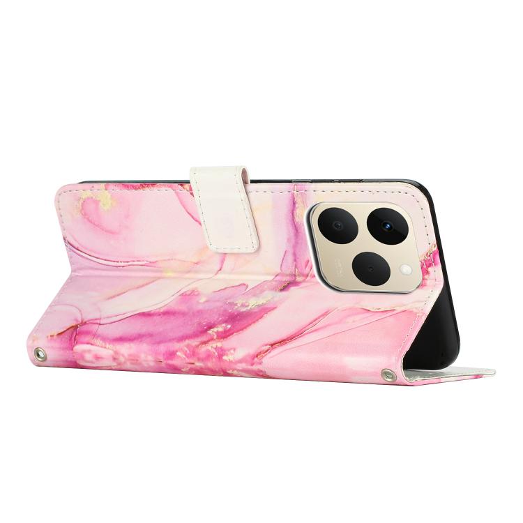 For Realme 15T 5G Painted Marble Pattern Leather Phone Case