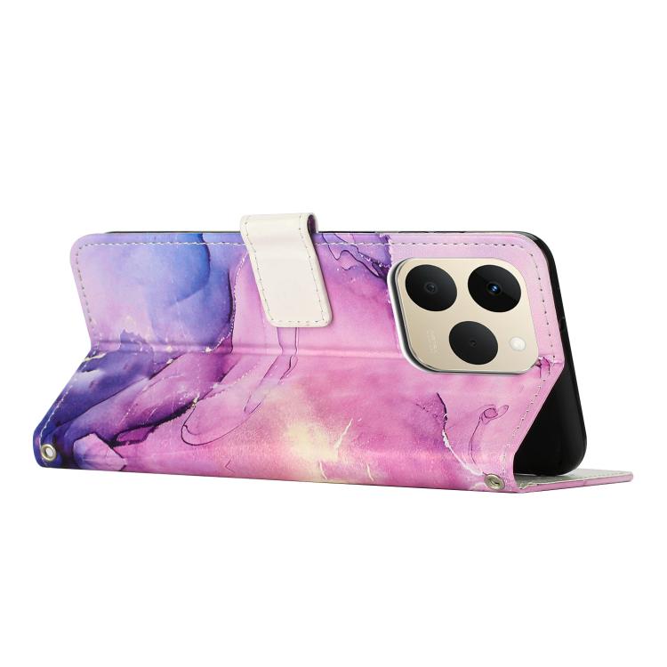 For Realme 15T 5G Painted Marble Pattern Leather Phone Case