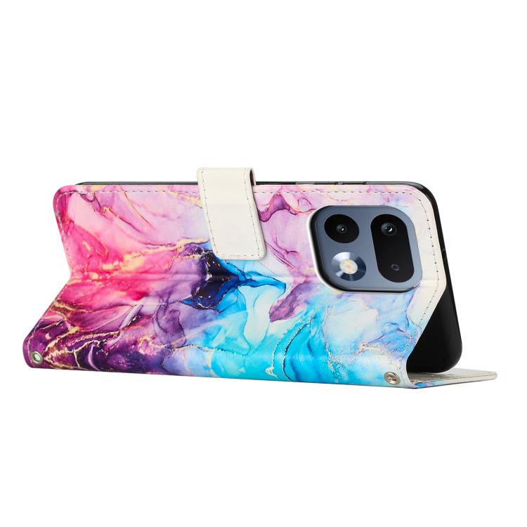 For Realme 16 Pro 5G Painted Marble Pattern Leather Phone Case