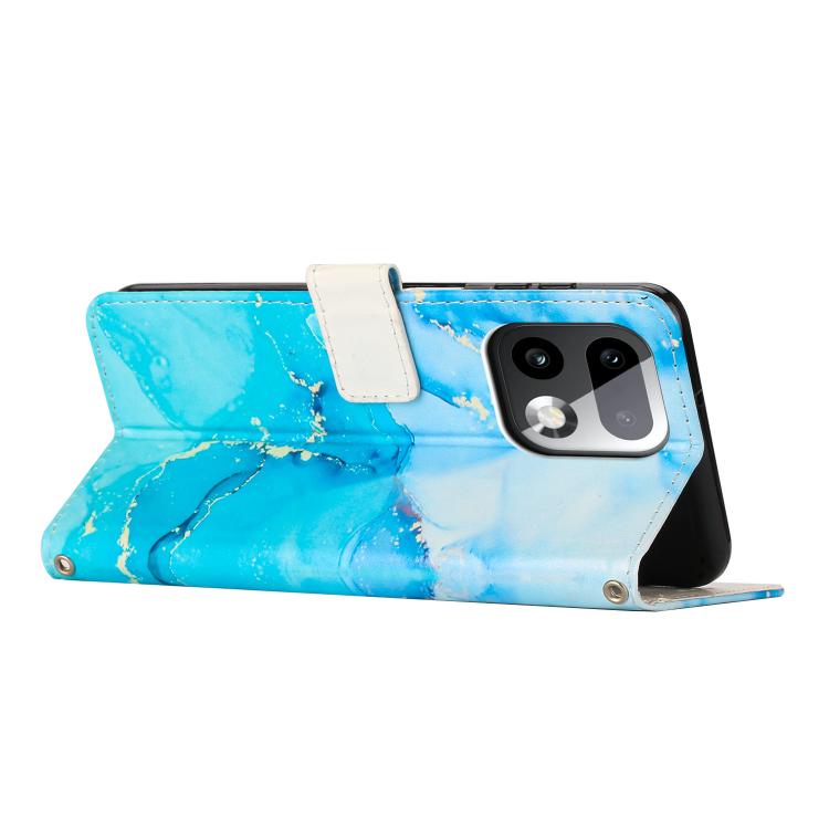 For Realme 16 Pro+ 5G Painted Marble Pattern Leather Phone Case