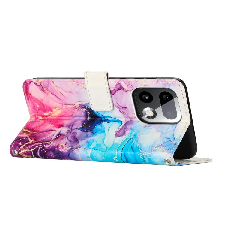 For Realme 16 Pro+ 5G Painted Marble Pattern Leather Phone Case