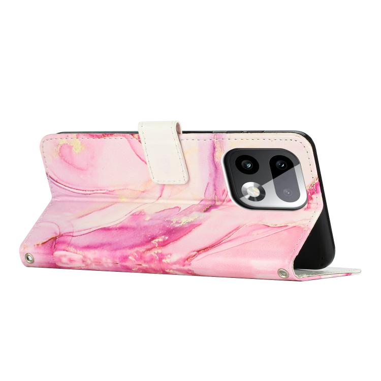 For Realme 16 Pro+ 5G Painted Marble Pattern Leather Phone Case