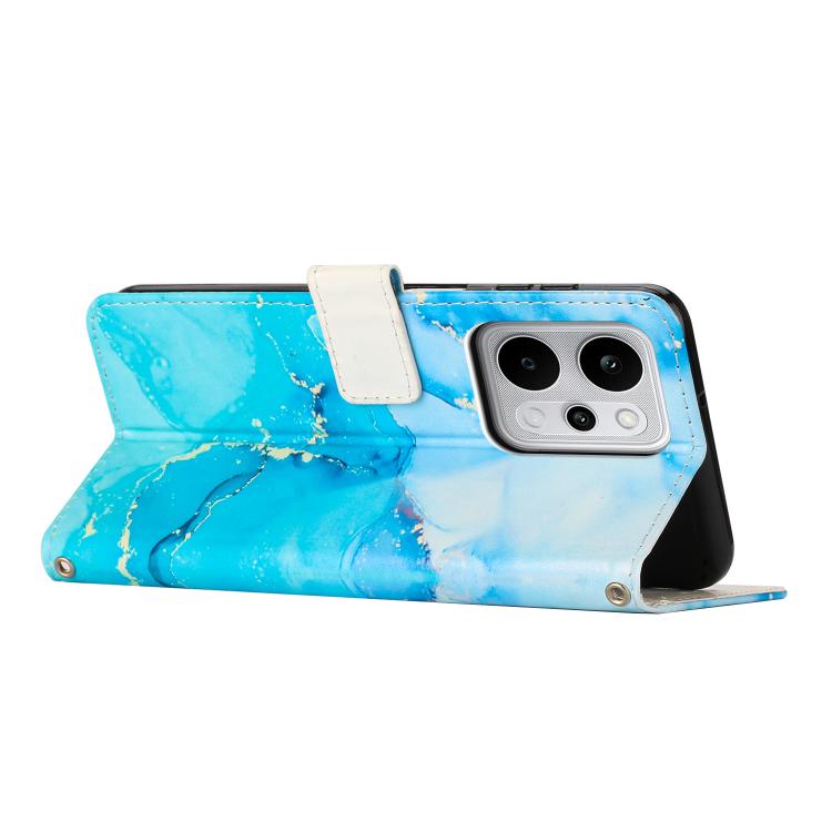 For Realme P4 Power 5G Painted Marble Pattern Leather Phone Case
