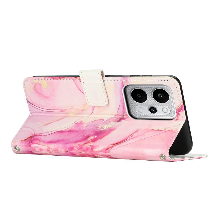 For Realme P4 Power 5G Painted Marble Pattern Leather Phone Case