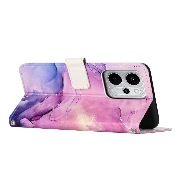 For Realme P4 Power 5G Painted Marble Pattern Leather Phone Case