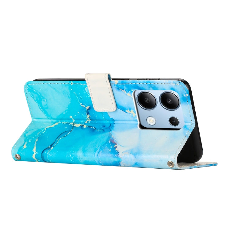 For Redmi Note 13 4G Painted Marble Pattern Leather Phone Case